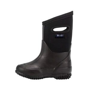 Oakiwear Black Neoprene Pull-on Bogs Style Winter Rain Snow Boots Kids Size 2